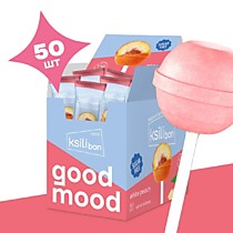 Ksilibon Lollipop "Белый персик" (коробка) 50шт. Леденец на палочке