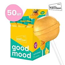 Ksilibon Lollipop "Экзотический ананас" (коробка) 50шт. Леденец на палочке