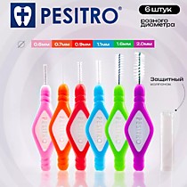 PESITRO Межзубные ершики АССОРТИ  ISO, 6 шт Новинка