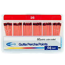 Штифты гуттаперчивые 60 шт кон.04 №25