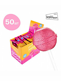Ksilibon Lollipop "Дикая малина" (коробка) 50шт. Леденец на палочке