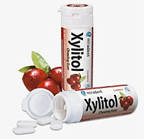 630090 Miradent  Xylitol Chewing Gum - жевательная резинка Клюква